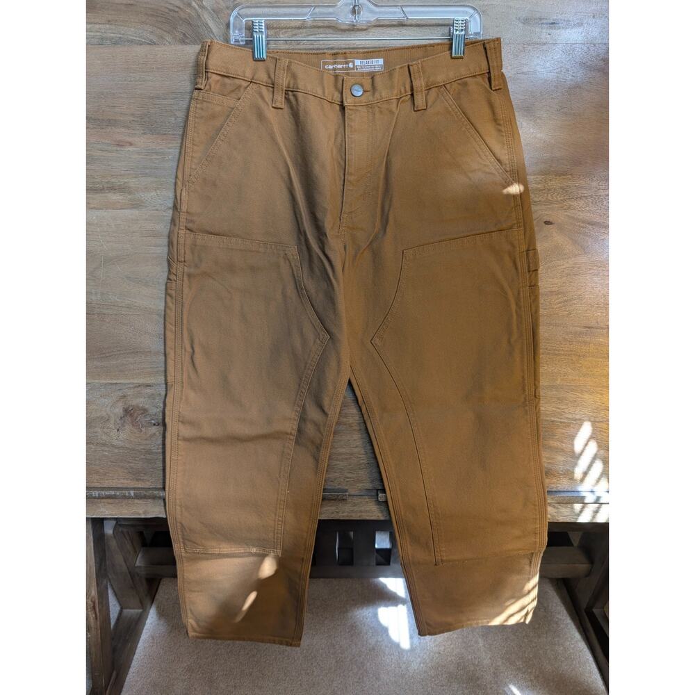 Carhartt Work Pants Mens 34x30 Brown Rugged Flex Relaxed Duck Double-Front NWT
